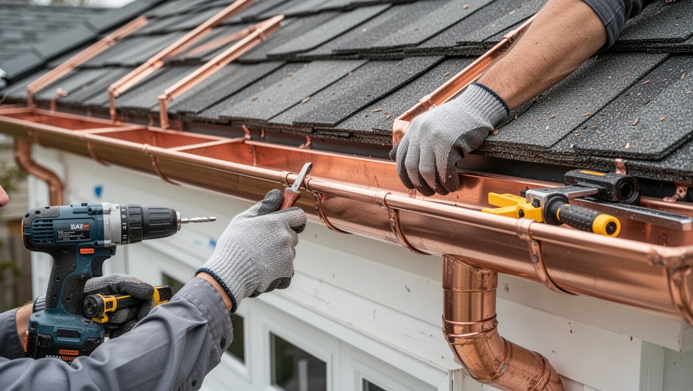 Copper Gutter Installation